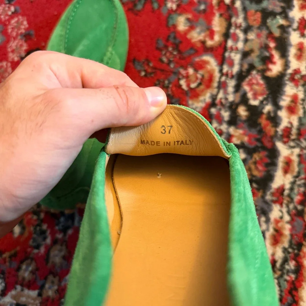 M Gemi The Felize Suede Loafer Jewel Green Driving Moccasin Made in Italy 37